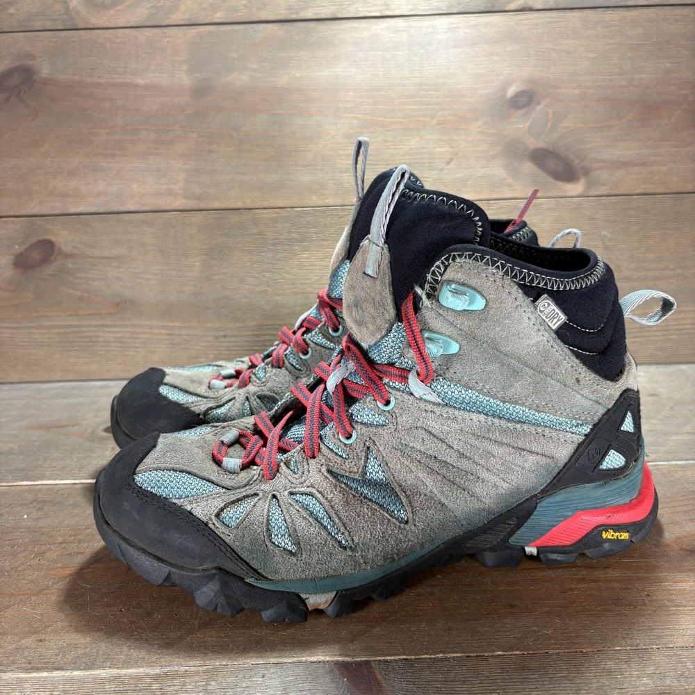 Merrell Capra Womens size 7.5 shoes Gray blue waterproof Suede hiking boots